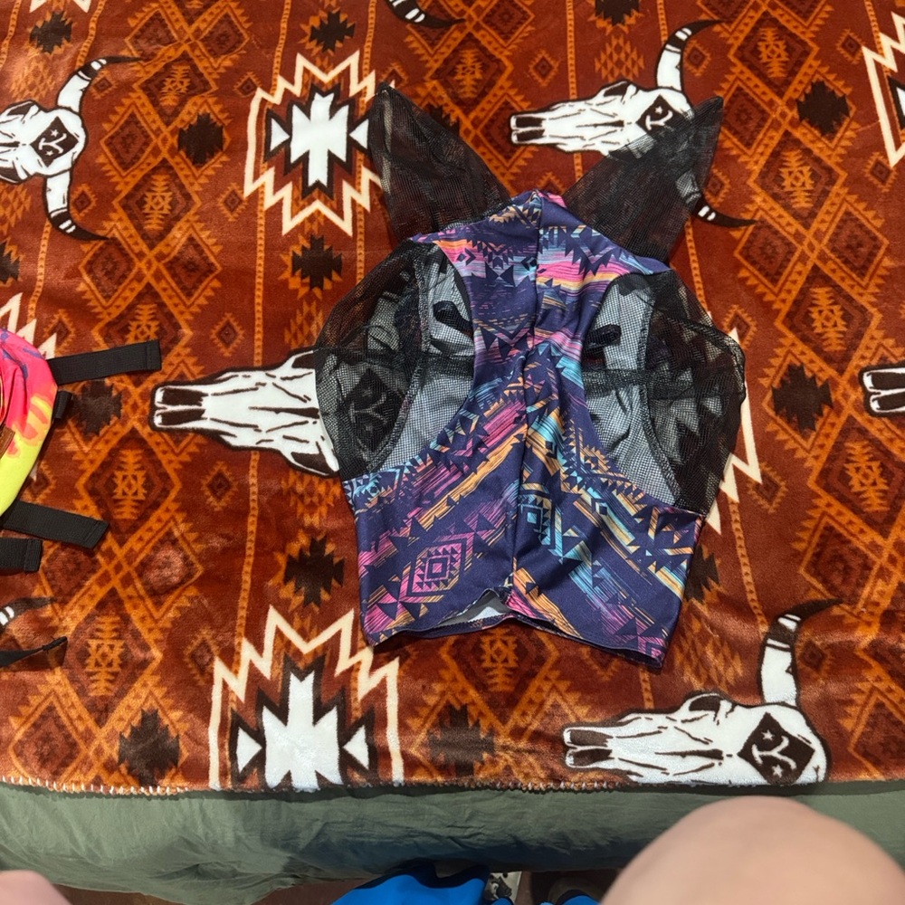 Purple Aztec fly mask